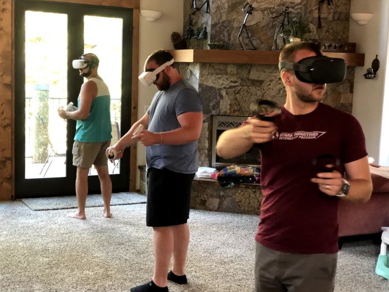 Garrett Playing a VR Game With His Cousin & Brother