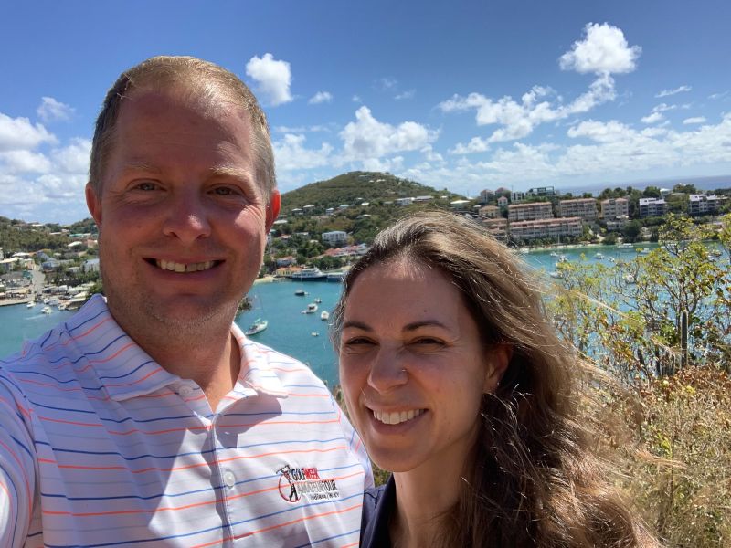 Enjoying the view of Cruz Bay in St. John