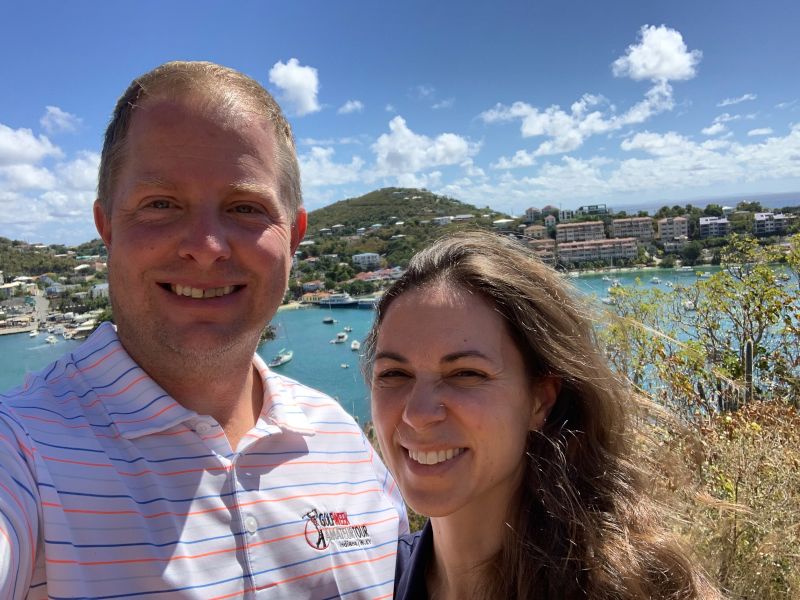  Enjoying the view of Cruz Bay in St. John