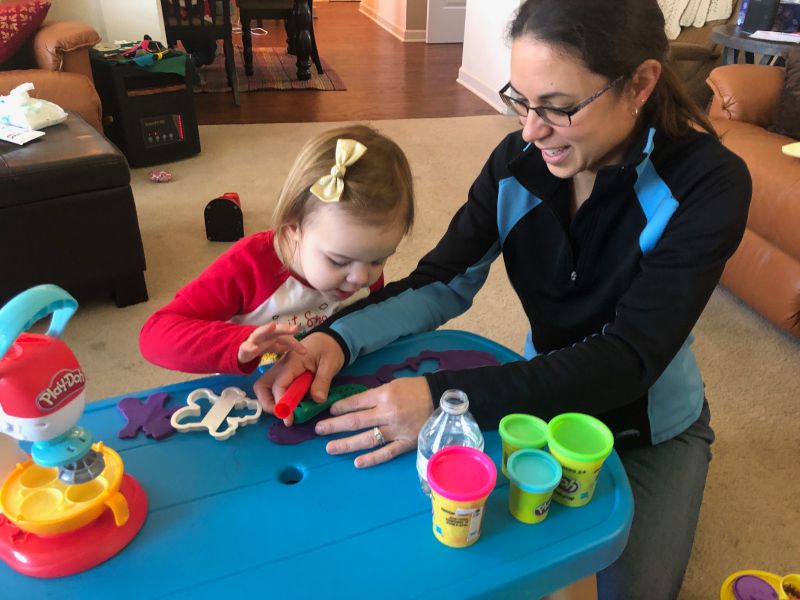 Stephanie Playing with a Friend's Daughter