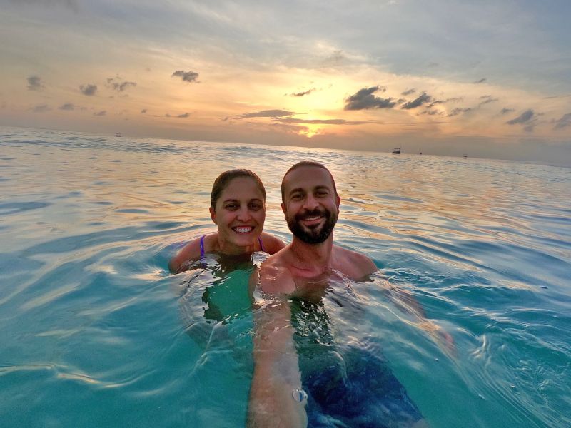 Swimming at Sunset