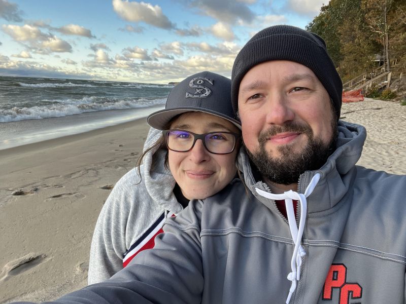 Walking on the Beach in Michigan