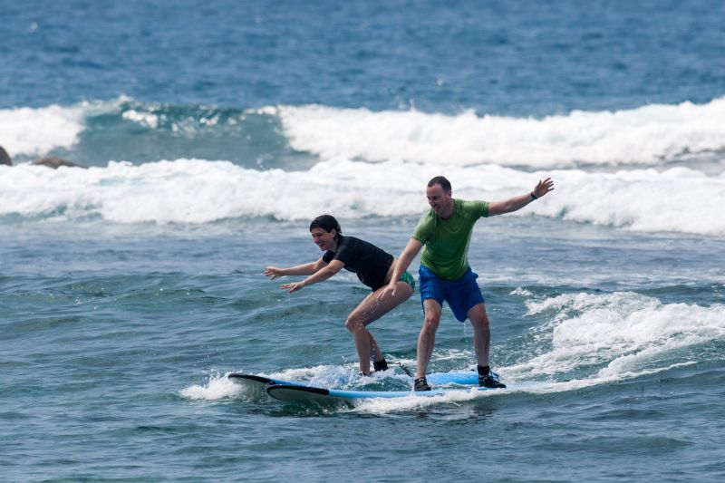 Learning to Surf on a Beach Vacation