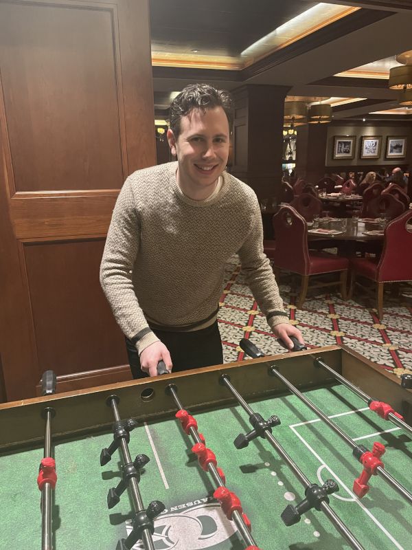 Matt Playing Foosball