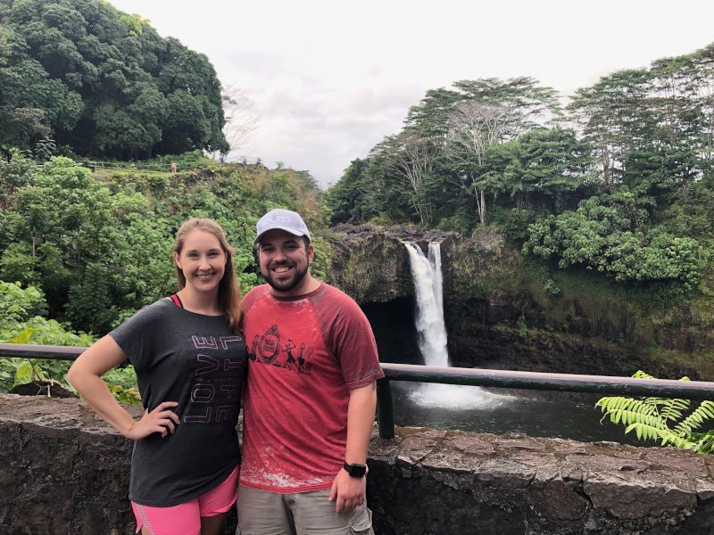 Exploring a Waterfall in Hawaii