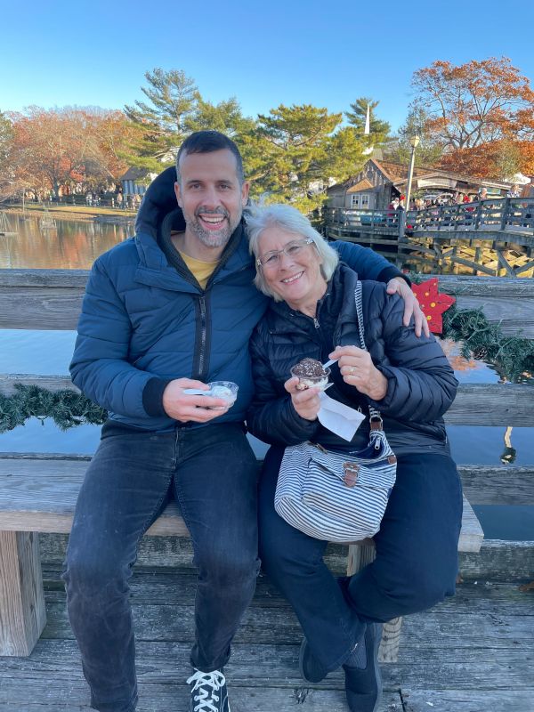 Jimmy & His Mom Enjoying Ice Cream 