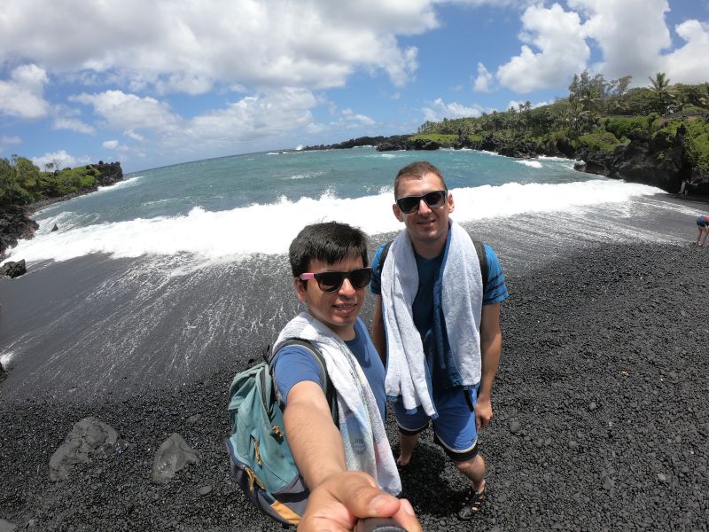 Black Sand Beach in Hawaii