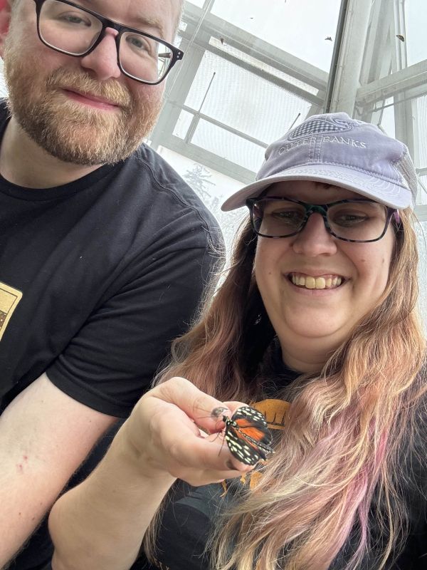 With a Butterfly at a Conservatory