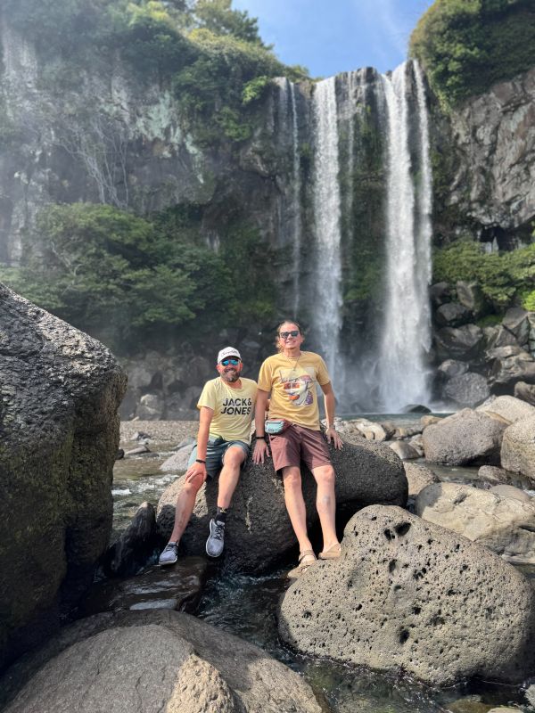 At a Waterfall in Korea