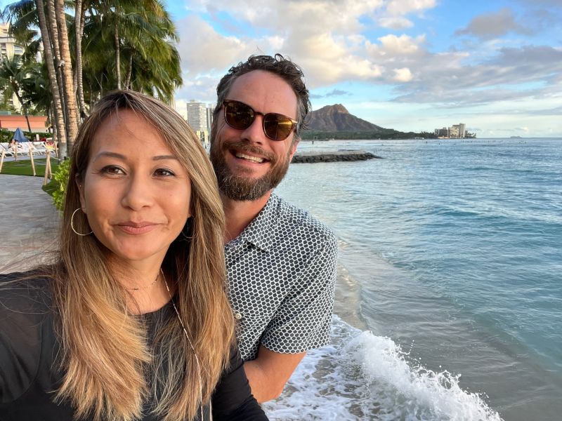 Out for Dinner with Diamond Head in the Background