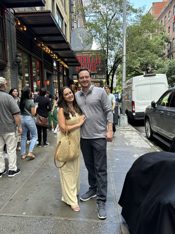 Standing Outside a Broadway Production During a Trip to New York