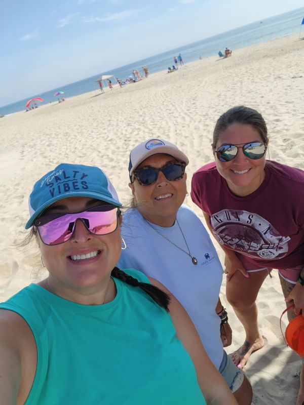 Shell Hunting with Mom and Sister