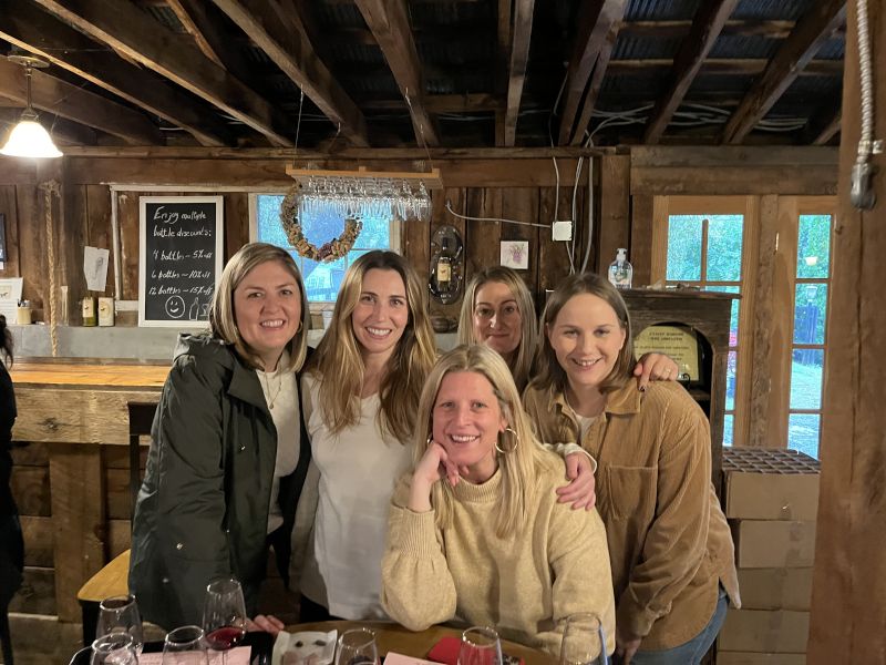 Julie and Her Friends at a Vineyard