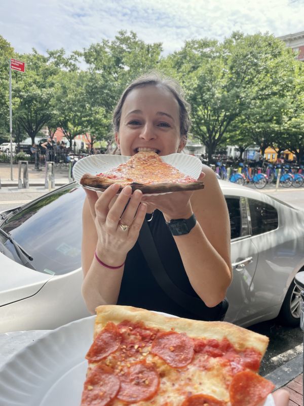 Enjoying a NYC Slice in NYC!