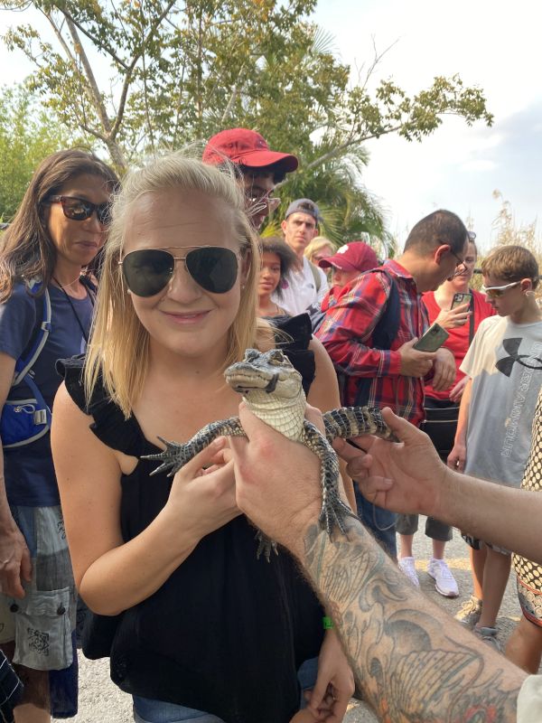 Chappell with a Baby Alligator