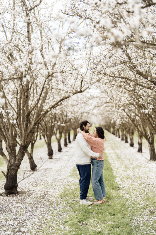 Taking Photos Among the Almond Blossoms