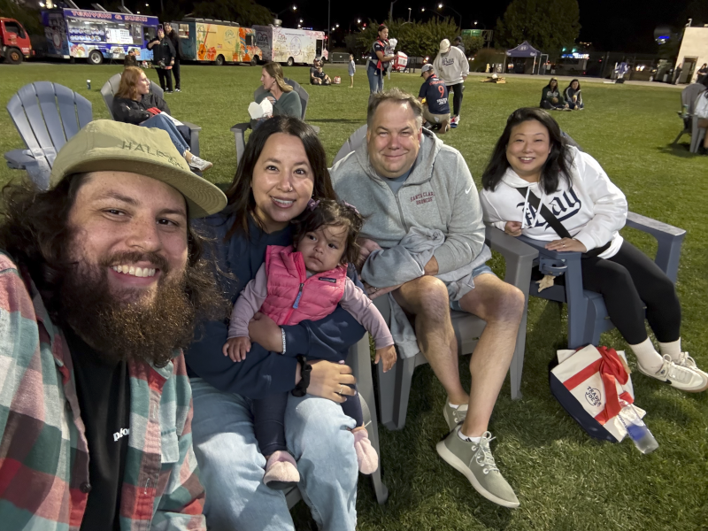 Enjoying a Soccer Game with Friends
