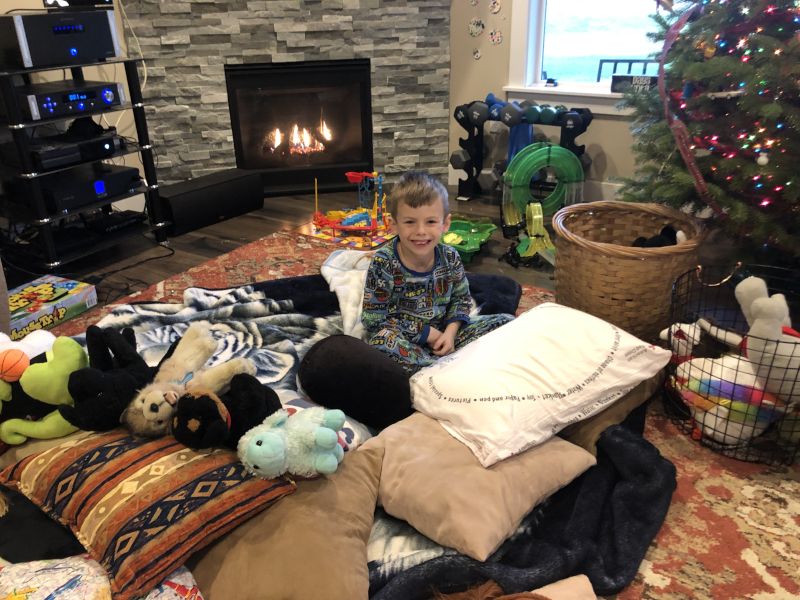 Movie Night by the Fireplace