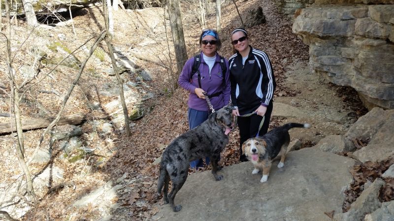 Abby & Her Mom Hiking With the Dogs