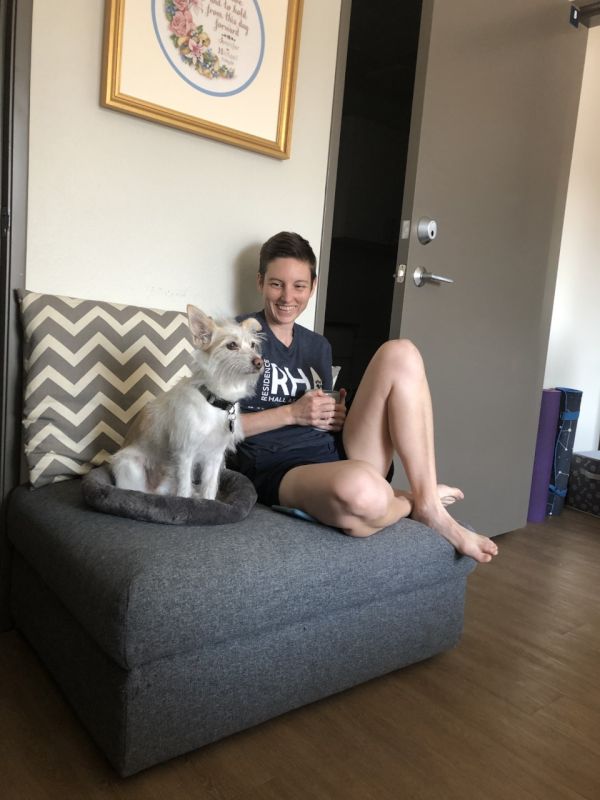 Relaxing With Our Dog, Toby