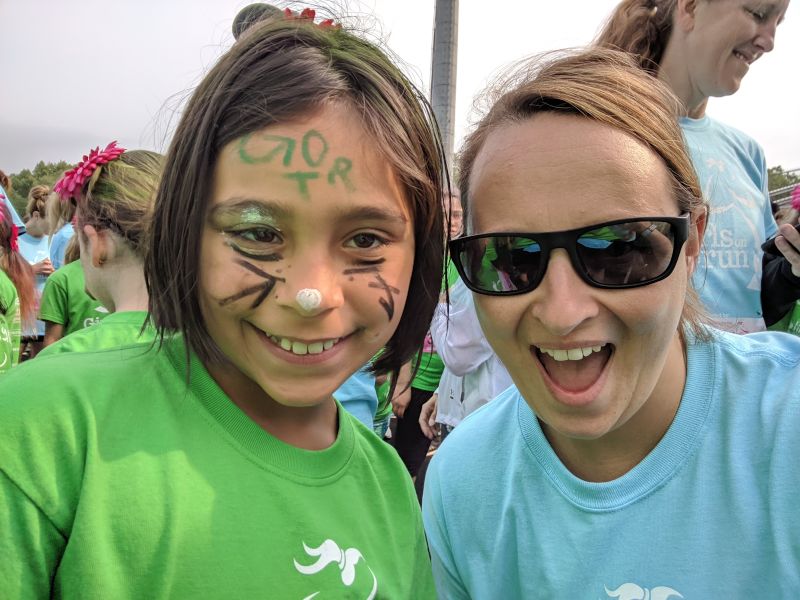 Liz Volunteering at Girls on the Run