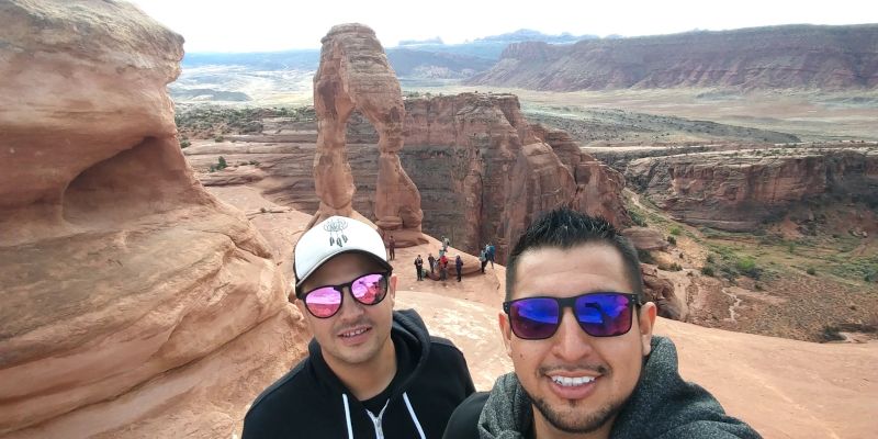 Broque Hiking With a Friend in Moab