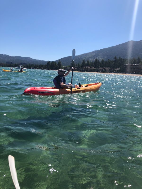 Matt Kayaking in Lake Tahoe