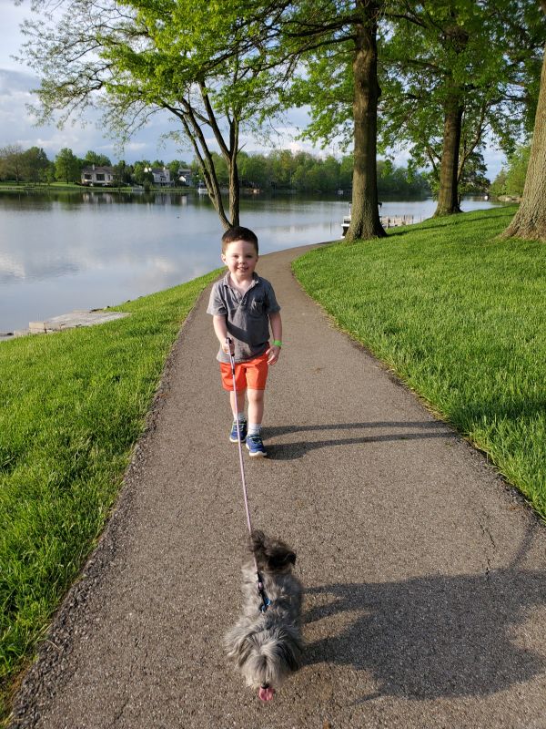 Walking Around the Neighborhood Lake is a Favorite Activity