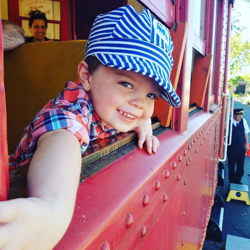 Jackson Enjoys Going for Train Rides