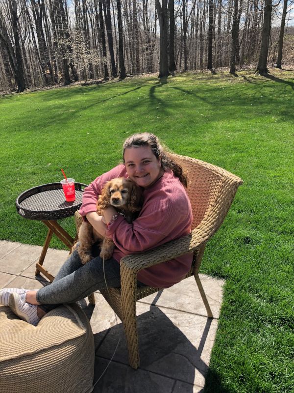 The Girls Snuggling on the Patio