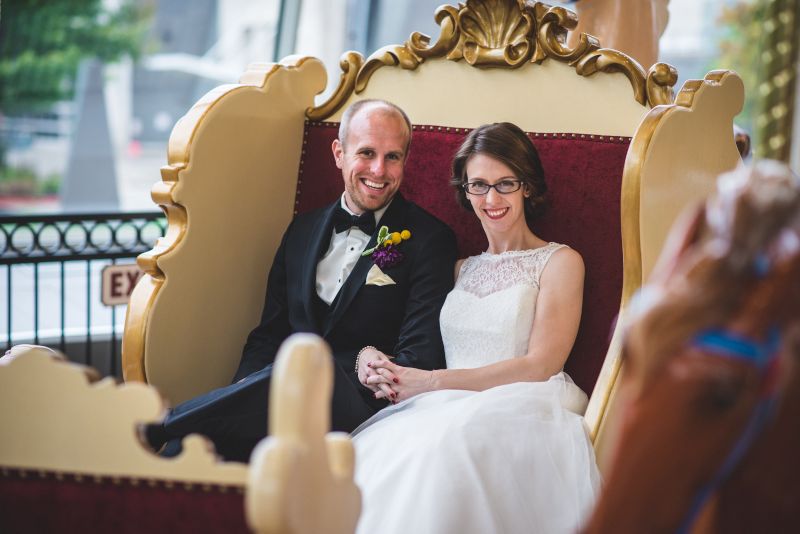 Riding a Carousel at Our Wedding Reception