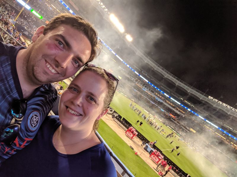 Watching a Soccer Game at Yankee Stadium