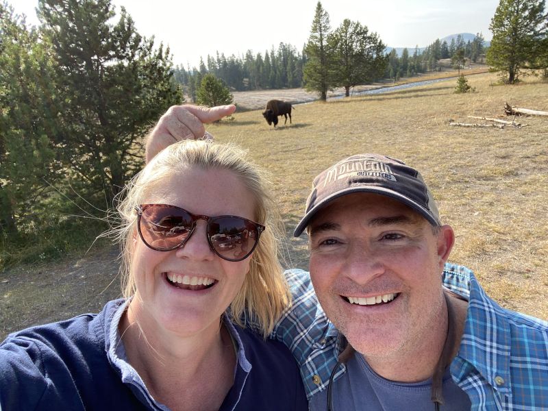 With Buffalo at Yellowstone National Park