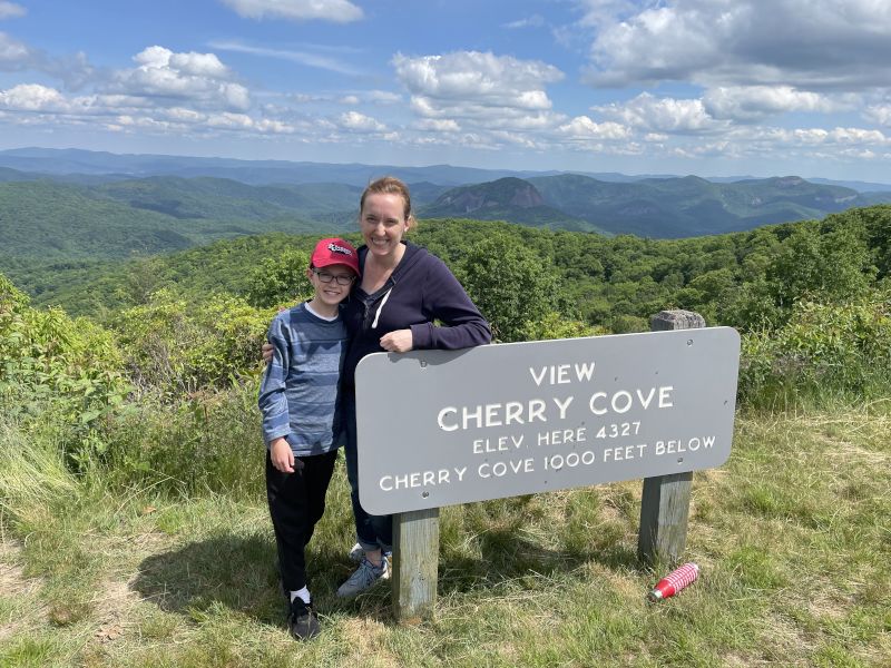 Julie & Our Nephew Hiking