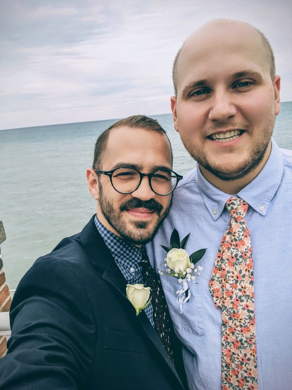 Stopping to See Lake Michigan While Attending Jordan's Brother's Wedding in Chicago