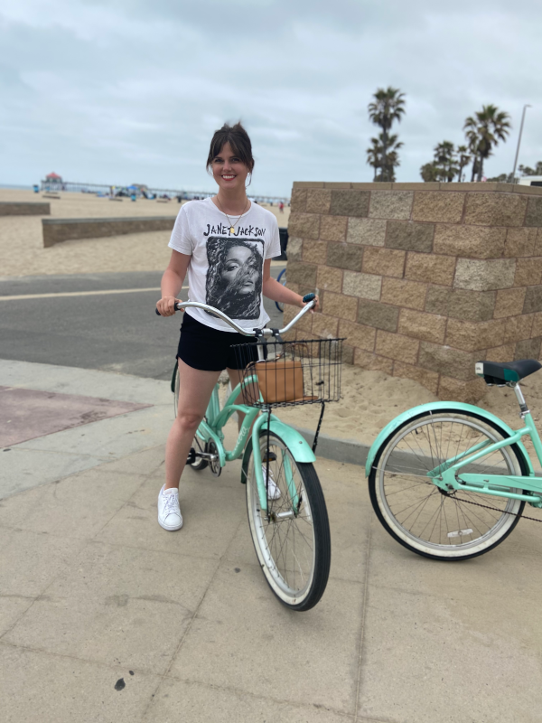Andrea on a Cruise Bike in California