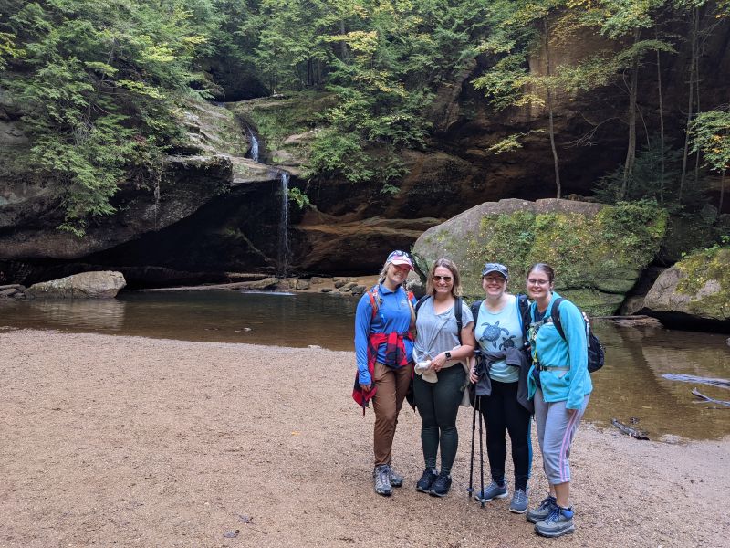 Elizabeth Hiking With Friends