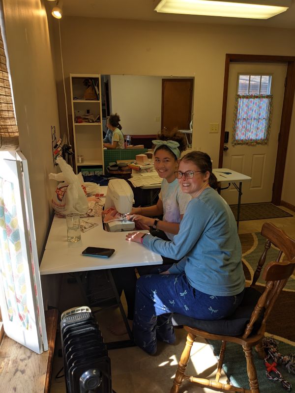 Elizabeth Giving a Sewing Lesson to a Friend's Daughter