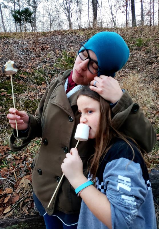 Jamie & Our Niece Enjoying Some Giant Marshmallows!