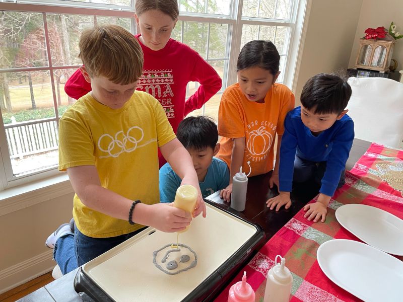 Pancake Art With the Neighbors - Delicious & Fun!