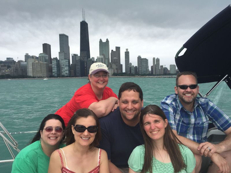 Celebrating Matt's Birthday on Lake Michigan