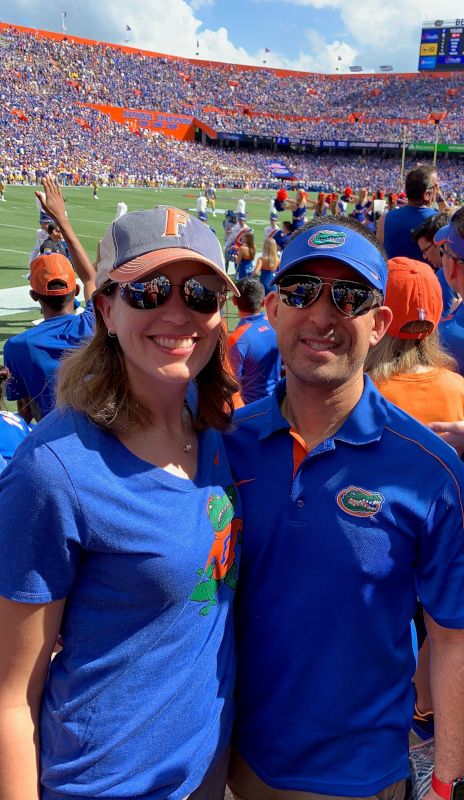 Cheering on the Florida Gators